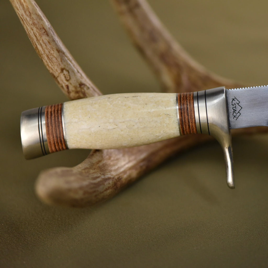Ancient Walrus Ivory Hunter with Leather Spacers